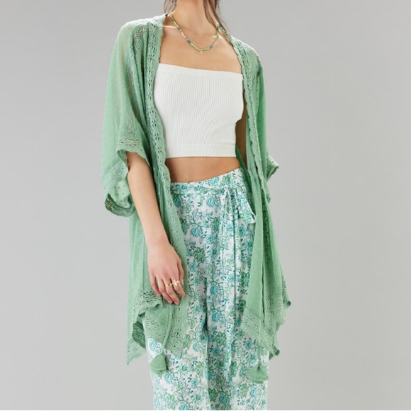 NEW Swiss dot crochet boho kimono - Picture 2 of 11